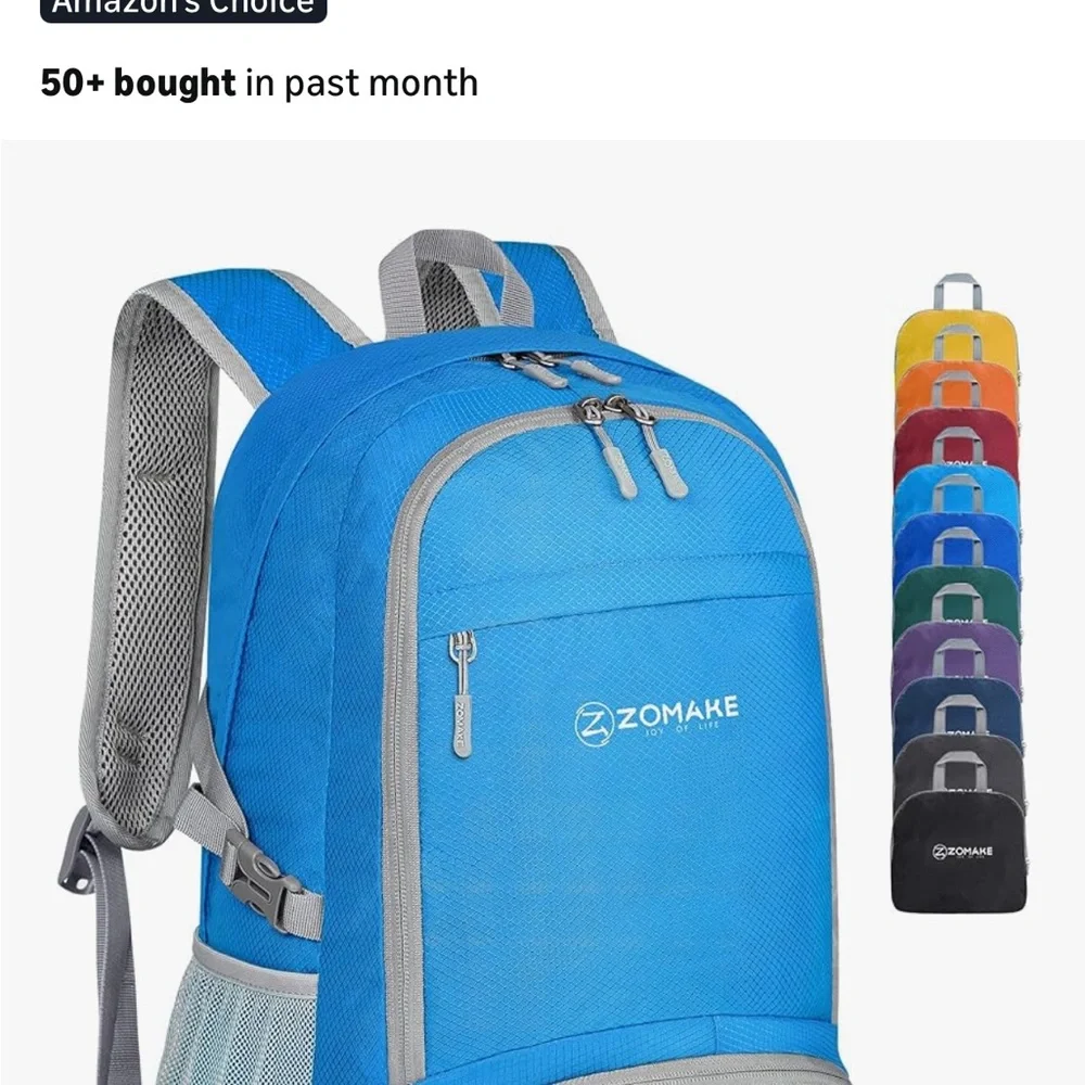 Blue Backpack - Packable - Picture 1 of 3